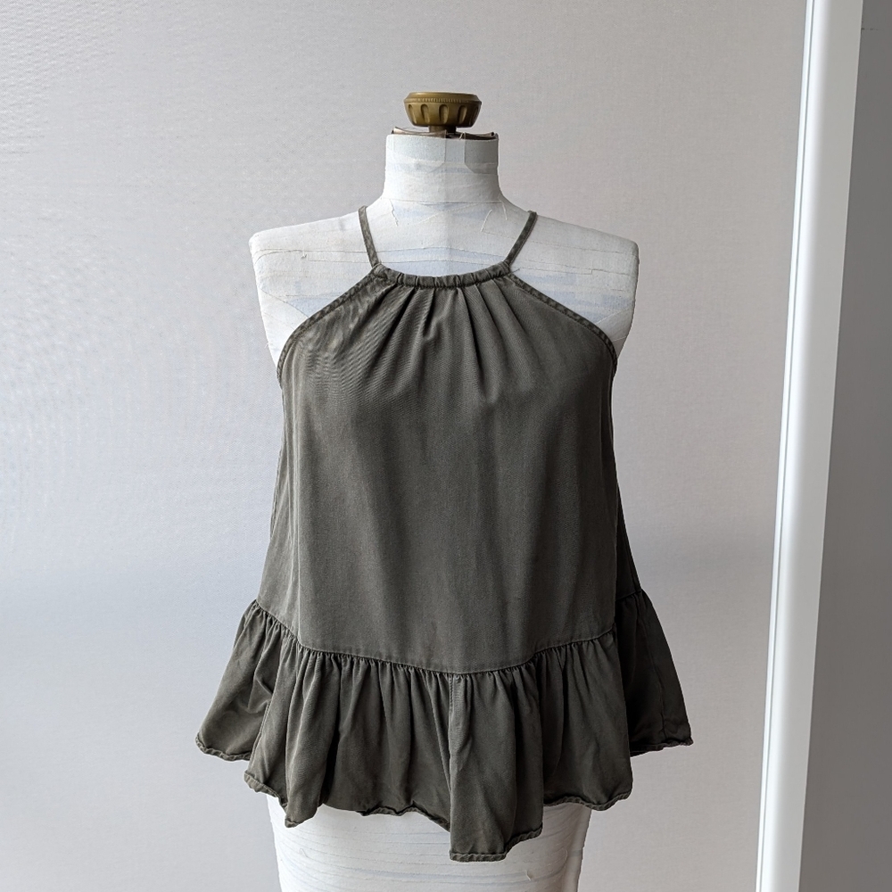 Blue Rain - Army Green Halter Top